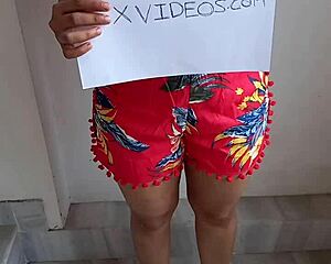 pressing and squeezing my huge indian wife tits for verification