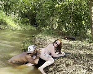 hey check out this curly blonde taking bbc outdoors no rubber