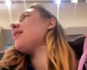 Chubby teen masturbates wet pussy in taxi then mall publicly