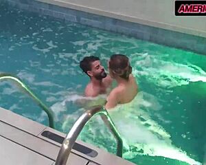 Bet this skinny milf calms down fast after bbc pool pounding at the motel