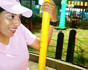 I fuck stranger's huge tits and big ass pussy after park meeting in public threesome