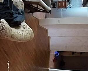 Hidden cam catches couple fucking in living room