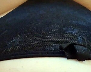 Slut flashes shaved pussy and slips wet panties off