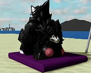 Fuck Roblox Mal0 cowgirl doggystyle on beach hard