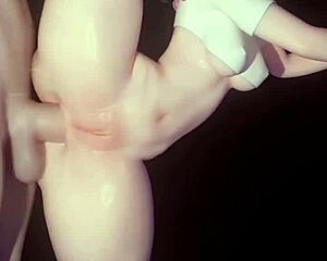 Sexy goth widowmaker dances shaved pussy while d.va thigh fucks big tit slut in compilation