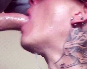 Fuckslut Vilja's sloppy deepthroat face fuck domination with glasses and spit