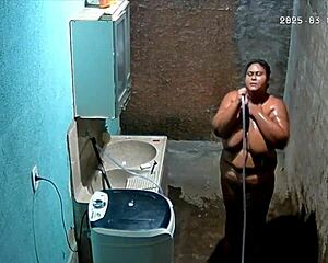 i catch my busty brazilian stepmom shaving her fat milf pussy on hidden cam... so hot daddy