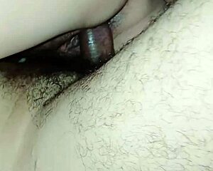 she gets her pussy soaked from intense interracial pounding at home