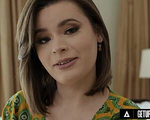 Up close Dharma Jones rides Mike Mancini raw till he cums on her natural hairy pussy ass.