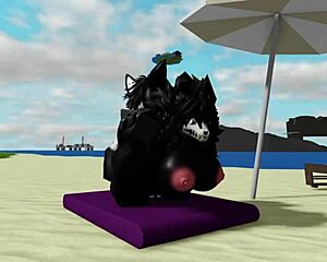 Fuck Roblox Mal0 cowgirl doggystyle on beach hard