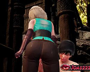 Blonde elf princess Zelda kisses and teases before fingering pussy to squirting orgasm?