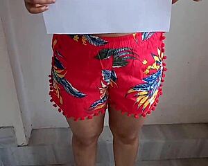 pressing and squeezing my huge indian wife tits for verification