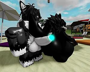 Fuck Roblox Mal0 cowgirl doggystyle on beach hard