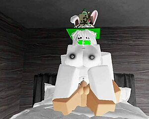 Roblox whore rides cowgirl fucked missionary creampie by noob gamer