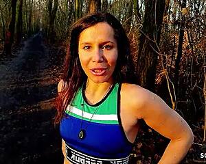 can you imagine chatting up a mature german jogger in spandex for rough public park sex?