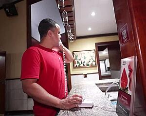 A Steamy Sauna Cuckold Scene with Big-Titted Ebony Latina Riding Old Man's Monster Cock