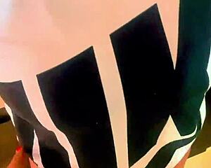 yo this big booty colombian with massive tits shakes it homemade