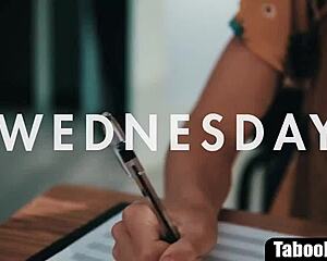 The skinny 18yo blonde student gets surprised and fucked hard by the creepy old janitor in school