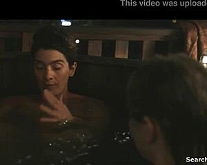See Gaby Hoffmann and Cherry Jones topless in see-through outfits teasing big tits