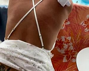 can you watch lisa finger ass on public balcony?