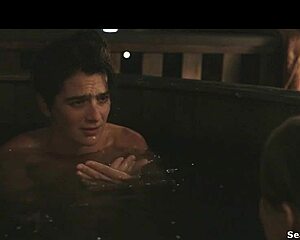 See Gaby Hoffmann and Cherry Jones topless in see-through outfits teasing big tits