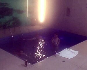 Amateur Couple Invites Nerd Friend for Bareback Threesome Pool Splash