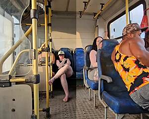 married woman flirts with stranger on bus and ends up fucking him hard