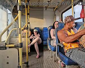 married woman flirts with stranger on bus and ends up fucking him hard