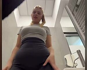 First Time Public Toilet Fuck with BBW Teen