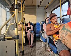 married woman flirts with stranger on bus and ends up fucking him hard