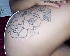 he licks her smooth young pussy before creampie doggystyle outdoors