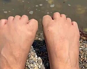 Whoa, these asian soles and feet tease perfectly on the beach for fetish fun!