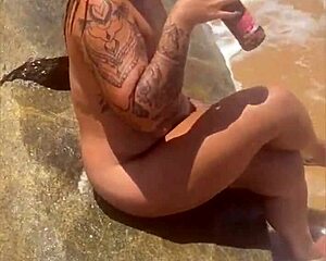 Nude Beach Flasher Shows Off Young African Curves!