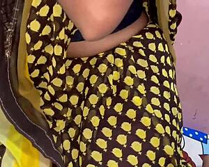 desi bhabhi's saree sex gets dirty with hindi moans