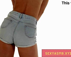 check out this sexy tight jean shorts ass shaking asmr vibe