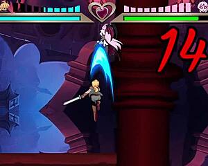 In succubus battle osarumode, fighter takes on final boss with intense doggystyle action.