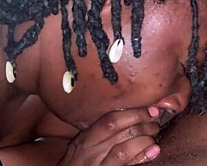 chubby ebony neighbor flashes huge ass belly sucks bbc late night homemade