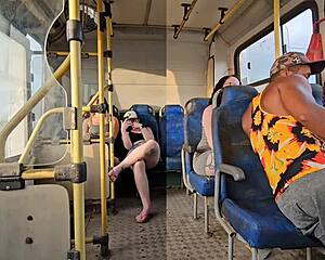 married woman flirts with stranger on bus and ends up fucking him hard