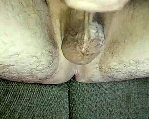 jerking my huge uncircumcised cock to massive cumswap orgasm in bedroom