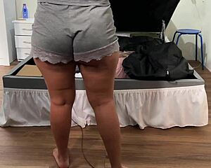 Niece gets caught on cam adjusting her huge latina ass in bed