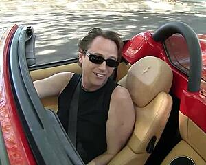 Blonde in short jeans picked up for casting