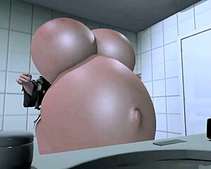 ever seen a brunette belly swell from all those inflation pills up her ass?