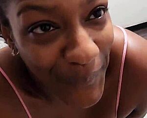 a sexy homemade ebony milf yuki with big ass and tits bends over for bbc doggystyle in pink lingerie