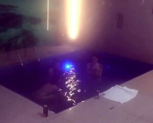 Amateur Couple Invites Nerd Friend for Bareback Threesome Pool Splash