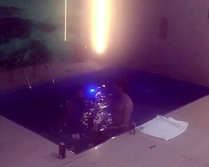 Amateur Couple Invites Nerd Friend for Bareback Threesome Pool Splash