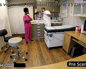 hey doc don't tell i CUM on the clock spreading shaved pussy - rina arem