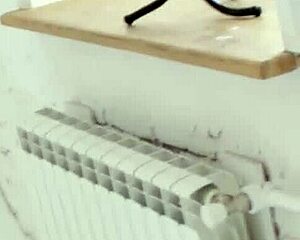 blonde playboy babe gets bound tight backstage with red tape around her curves