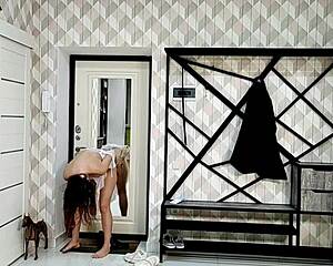 angie elif enjoys a relaxing solo session in her cozy european bedroom