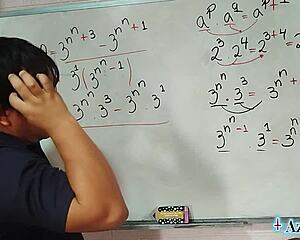 I was teachin' erotic math simplification to my nerdy brown-eyed student in bedroom it got wild