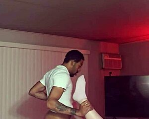 black stud rams monster cock deep into blonde's tight white guts missionary style